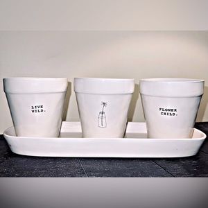 Rae Dunn- Live Wild•Flower Child Planters